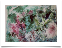 Abstract Flowsers :: Oil  & Vinyl on Canvas :: 36" x 30" :: �1,565