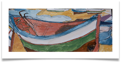 Boat, Hammamet :: Watercolour on  Paper (Mounted) :: 20" x 8" :: � 140