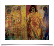 Coming out of...... :: Oil Bars on Canvas :: 32" x 28" :: � 1,566