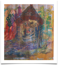 Dovecote, Chantilly :: Mixed Media on  Paper ::  30" x 30" :: � 560 