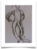 Fashion Model in a Curve :: Charcoal :: 28" x 24" :: � 395