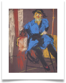 Fashion Model in Blue :: 28" x 26" :: Chalk Pastel/Charcoal :: � 515
