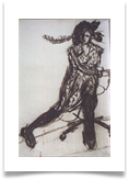 Fashion Model with Lipstick :: Charcoal/Chalk Pastel :: 28" x 24" :: � 515