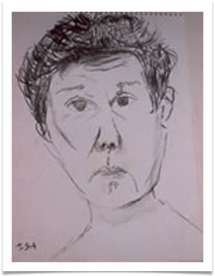 First Self Portrait :: Charcoal on Paper :: 18" x 12" :; � 340