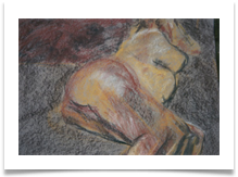 Large Sepia Woman :: Chalk Pastel (Mounted) :: 30"x26" :: � 395