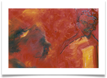 looking Outwards :: Oil & Vinyl on Canvas (Framed) :: 38" x 34" :: � 1,740
