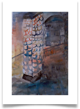 Luminescent Tower :: Watercolour on Paper (Mounted) :; 28" x24" :: � 340