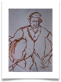 Man in Andalucian Winery :: 18" x 14" :: Ink on Paper :: � 165
