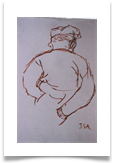 Man in Andalucia :: Pen on Paper (Mounted) :: 18" x 16" :: � 165