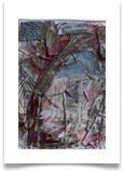 Menorcan Abstract :: Chalk Pastel Collage with Paper (Framed) :: 28" x 20" :: � 515