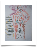 Multi Coloured Man :: Chalk Pastel/Charcoal (Mounted) :: 28"x24" :: � 340