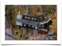 Narrow Boat, South Harefield :: Oil on Canvas :: 20" x 17" :: � 690