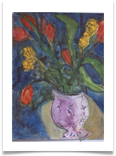 Red Tulips Watercolour :: Watercolour on Paper (Mounted) :: 20" x 22" :: � 140
