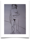 Standing Up Nude Slade :: Charcoal :: 28"x22" :: � 165
