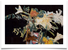 White Lilies in Black :: Oil on Canvas (Mounted) :: 30" x 28" :: � 1,130