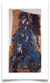 Woman in Blue on Brown Paper :: Watercolour (Framed) :: 38" x 28" :: � 515