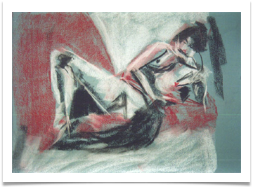 Woman with a Moustache :: Chalk Pastel/Charcoal :: 18" x 13" :: � 340